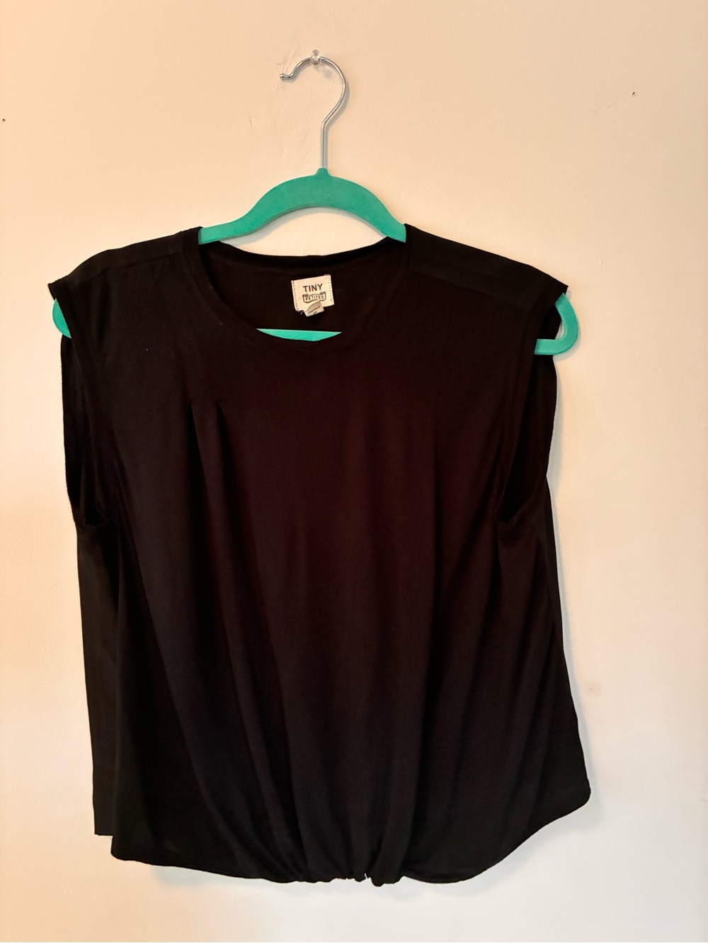 TINY Anthropologie brand Black Sleeveless Knot-Hem Tank Top